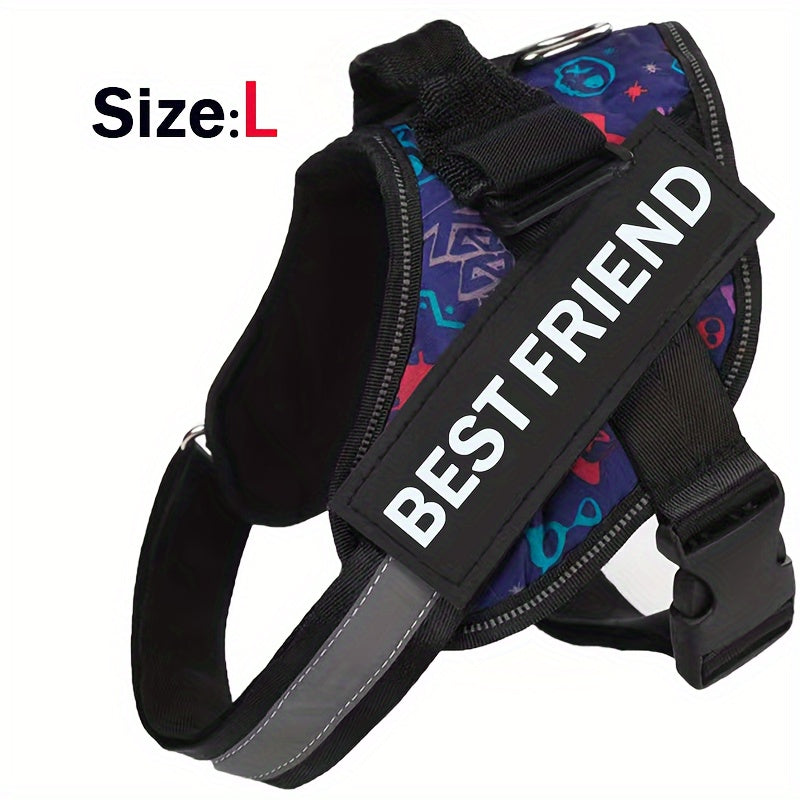 Breathable Adjustable Dog Chest Strap With Control Handle For Outdoor Walking