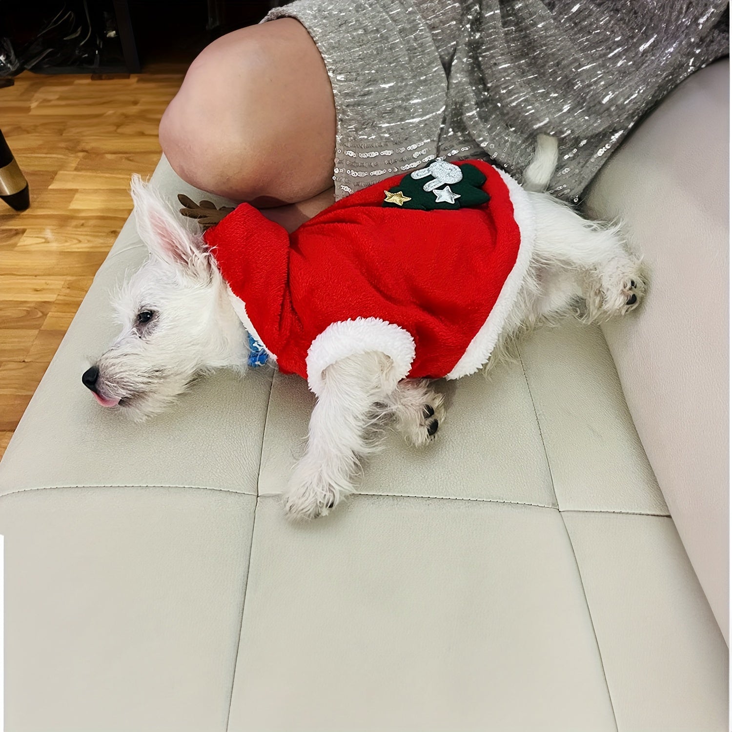 Festive Pet Dog Christmas Costumes - Santa Claus Dog Suit with Cap and Hoodies