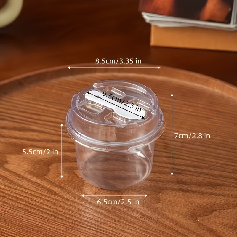 50set Circular Dog Transparent Packaging Box with Lid And Spoon Set