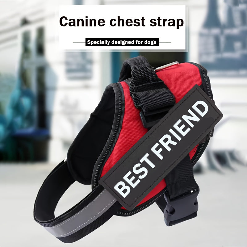 Breathable Adjustable Dog Chest Strap With Control Handle For Outdoor Walking