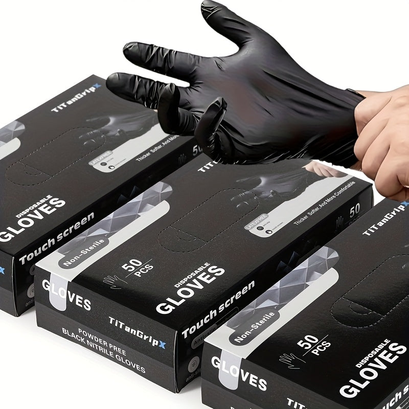 50pcs Black Disposable Nitrile Gloves for Dog Grooming