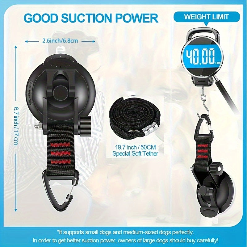 Adjustable Dog Bathing Tether With Heavy Duty Suction Cup