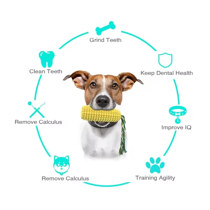 Luxury Carton-Style Pet Dog Toys Dental Oral Care Chew Corn Toy with Grinding Rod Puppy