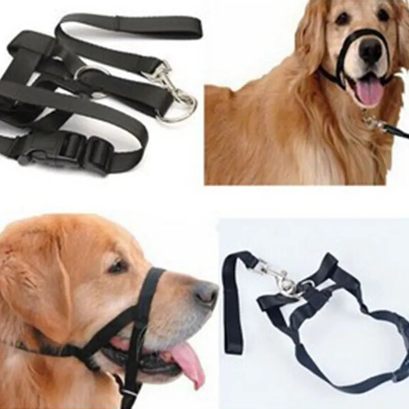 Harness Adjustable Muzzle Dog Halter Leader Belt Dog Collar