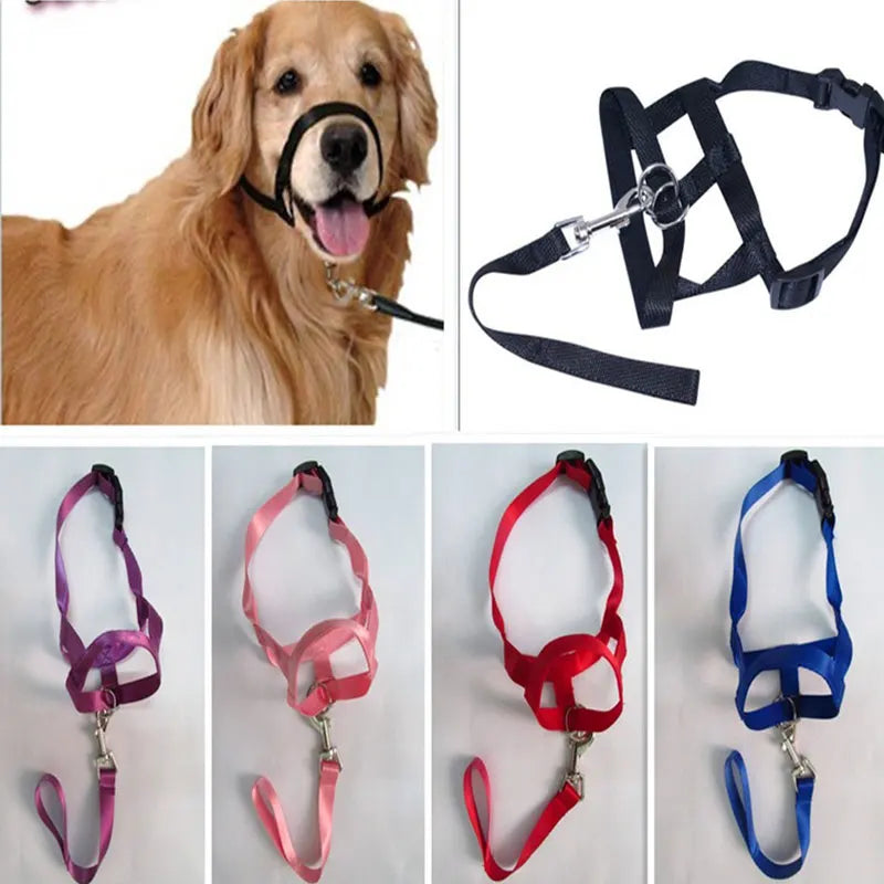 Harness Adjustable Muzzle Dog Halter Leader Belt Dog Collar