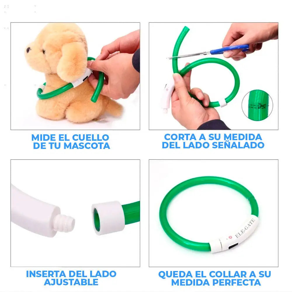 Luminous Pet Dog Collar LED Adjustable Rechargeable