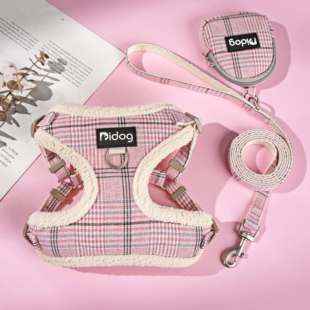 Dog Harness Leash Bag Set
