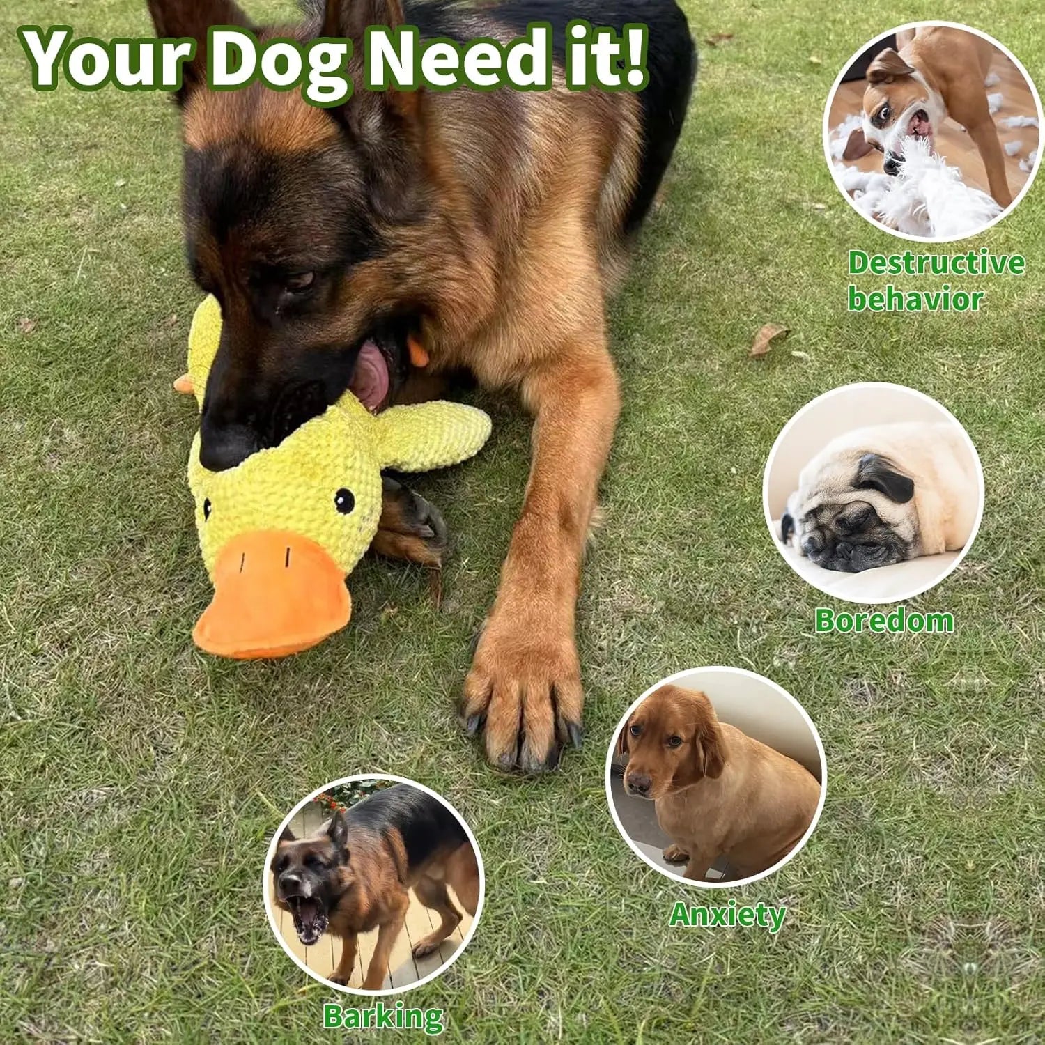 Plush Duck Squeaky Dog Toy