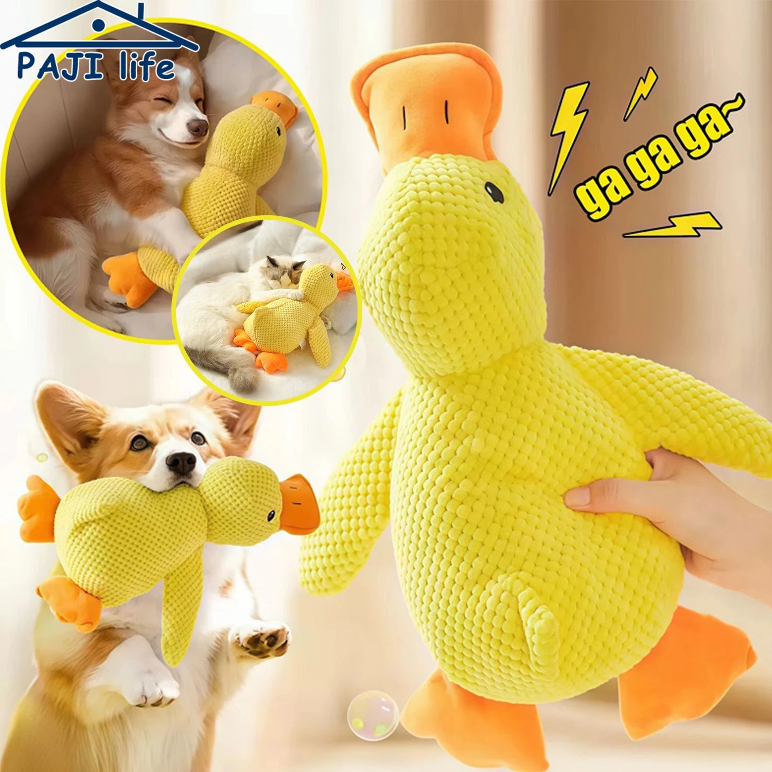 Plush Duck Squeaky Dog Toy