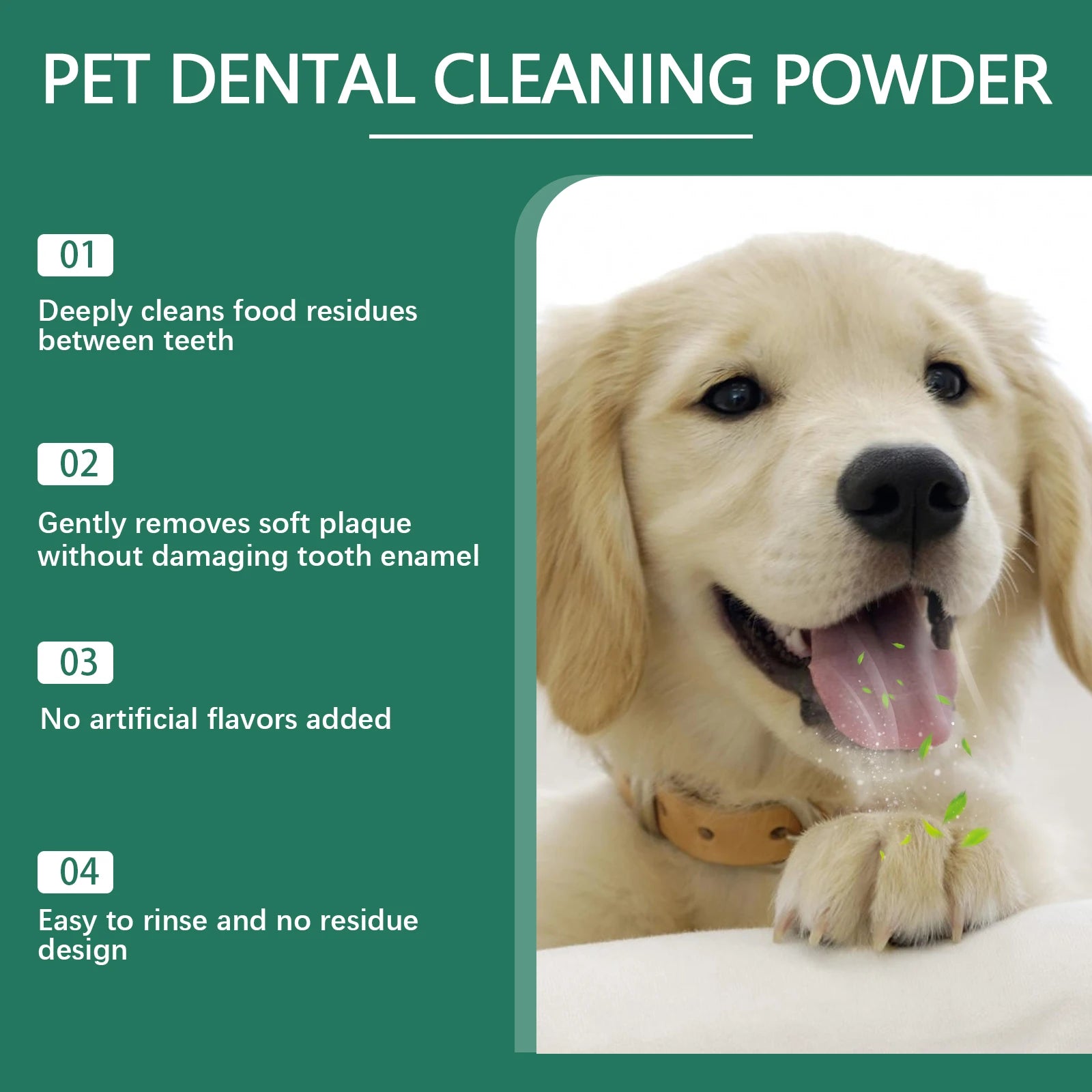 Pet Teeth Cleaning Powder for Dog Reduces Tartar and Calculus Protect Dog Oral Gum