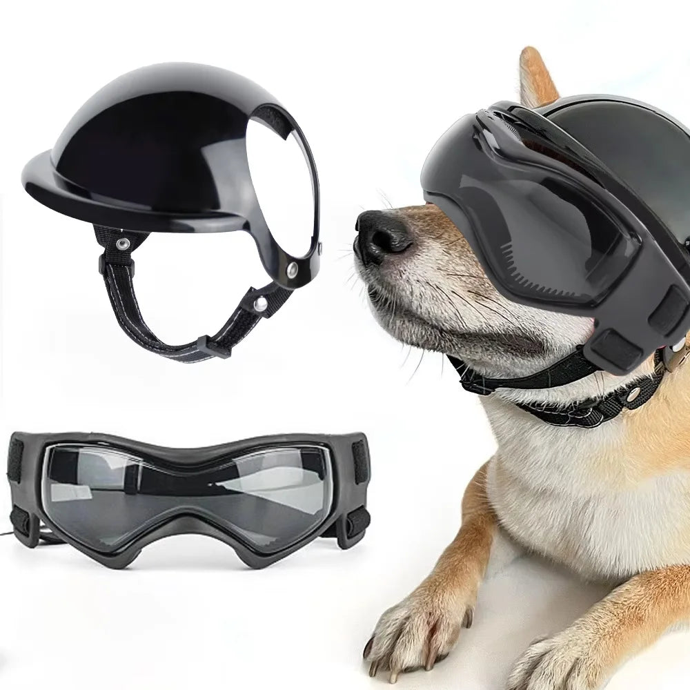 Dog Helmet S/M/L Bicycle Motorcycle Helmet with Sunglasses