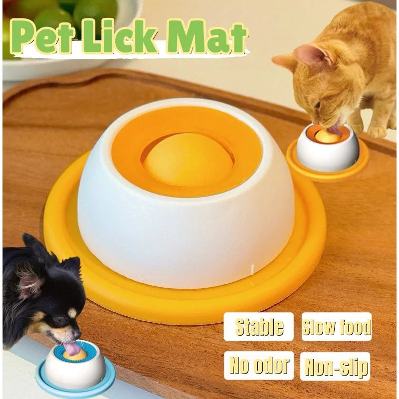 Pet Lick Mat Slow Feeder Yogurt Licking Plate for Dogs Interactive Snack Bowl Promotes Dental Health