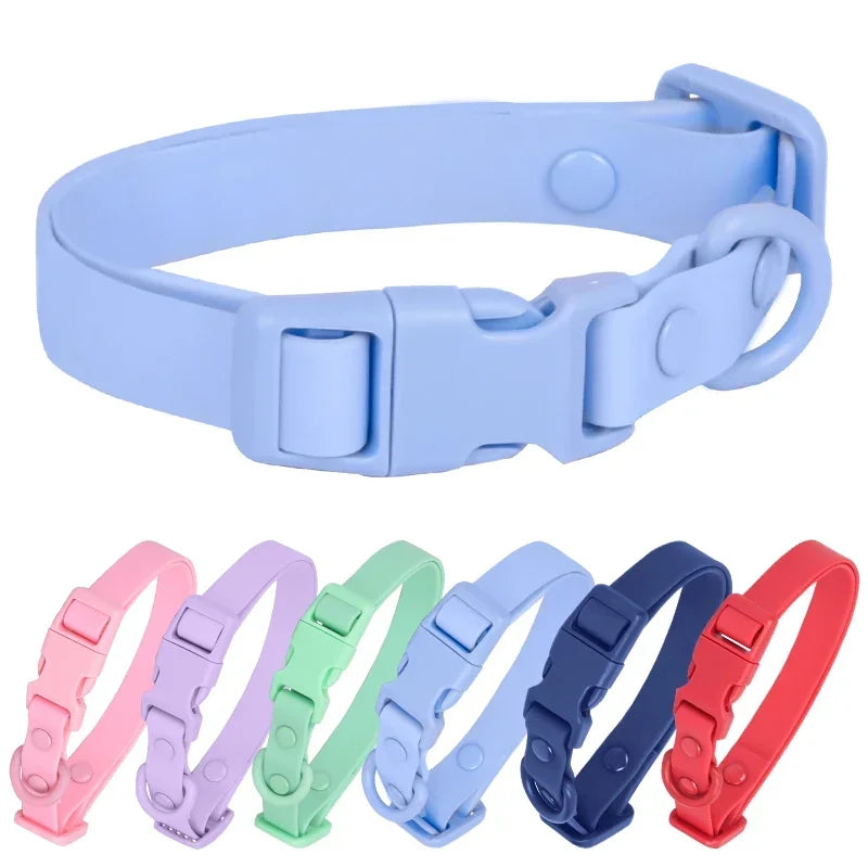 New Macaron Colored PVC Dog Collar Waterproof Dirt Resistant