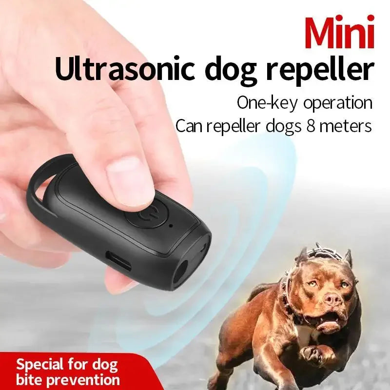 Portable Ultrasonic Dog Barking Control Trainer Long Distance USB Rechargeable with LED