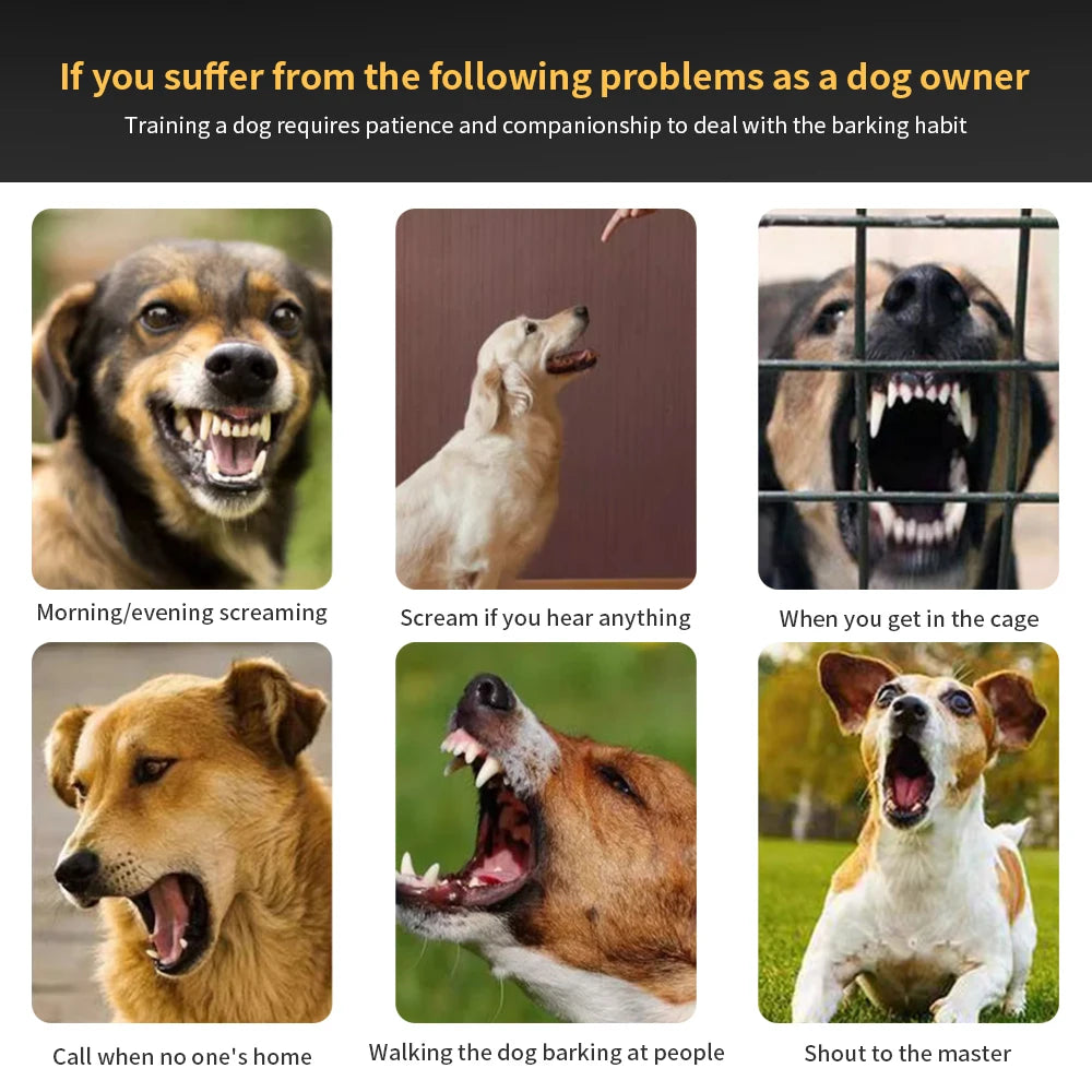 Dog Auto Anti-Bark Collar USB Rechargeable Training Collars Safety Static Shock