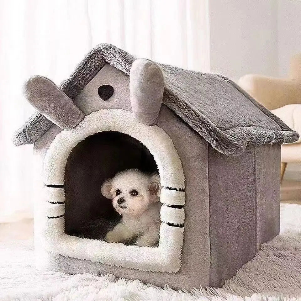 Indoor Warm Dog House Soft Pet Bed Tent House Dog Kennel