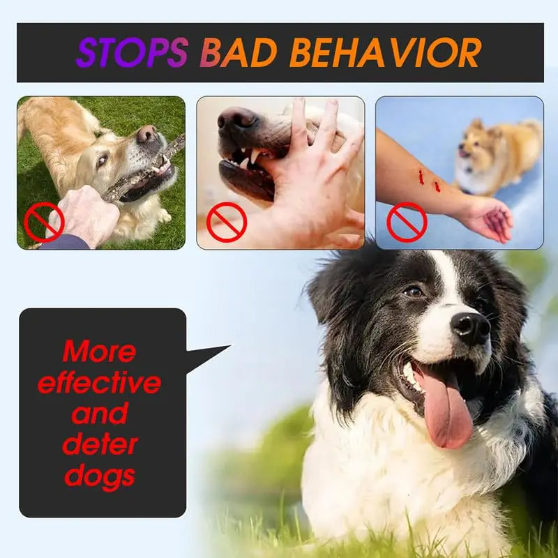 Dog Repeller Portable Ultrasonic Deterrent Handheld Anti-barking 3in1 Dog Training Device