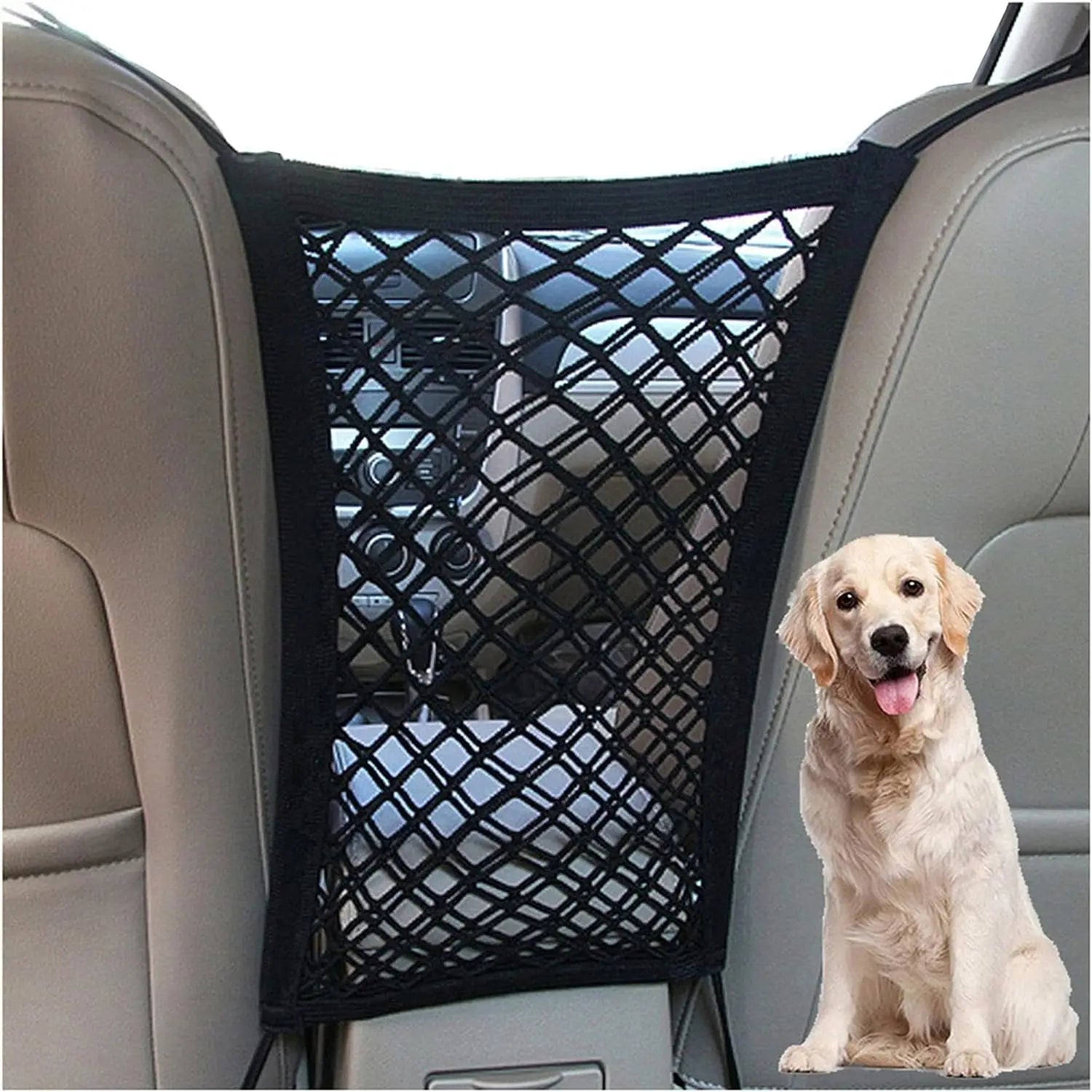 Car Barrier Dog Car Barrier with Automatic Safety Mesh Storage Bag