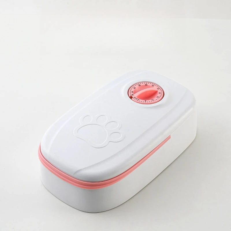 Dog Automatic Feeder Timed Quantification Separate Bowls for Dry Wet Feeding