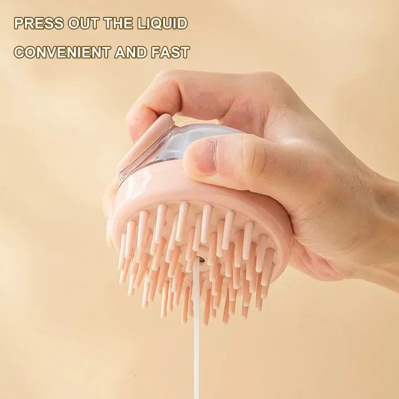 Dog Shower Brush Pet Dog Grooming Massage Bath Cleaning Brush with Shampoo Dispenser