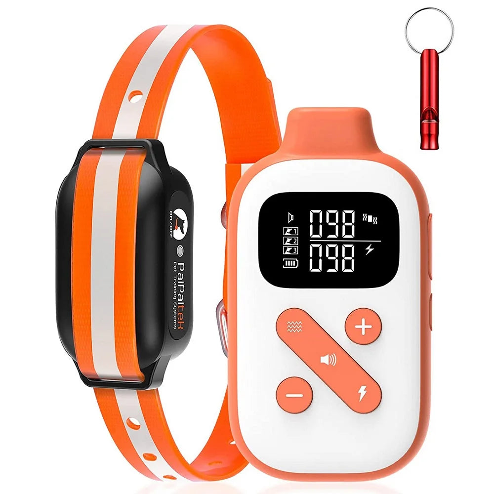 PaiPaitek 3300ft Dog Vibrating Collar,IPX7 Waterproof Dog Training Collar with Remote+LED