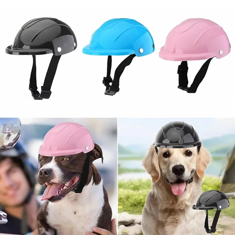 Puppy Motorcycle Helmet Adjustable Dog Safety Pet Headgear
