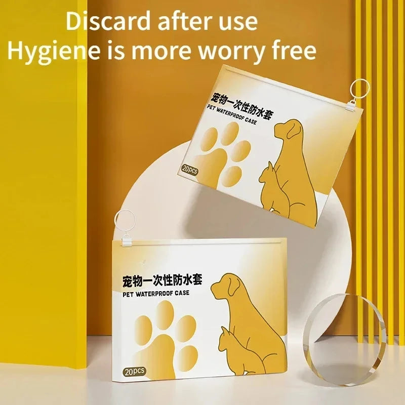 20PCS Disposable Pet Waterproof Foot Covers Dirt Proof Shoes Outdoor Dog Walking Anti Fouling