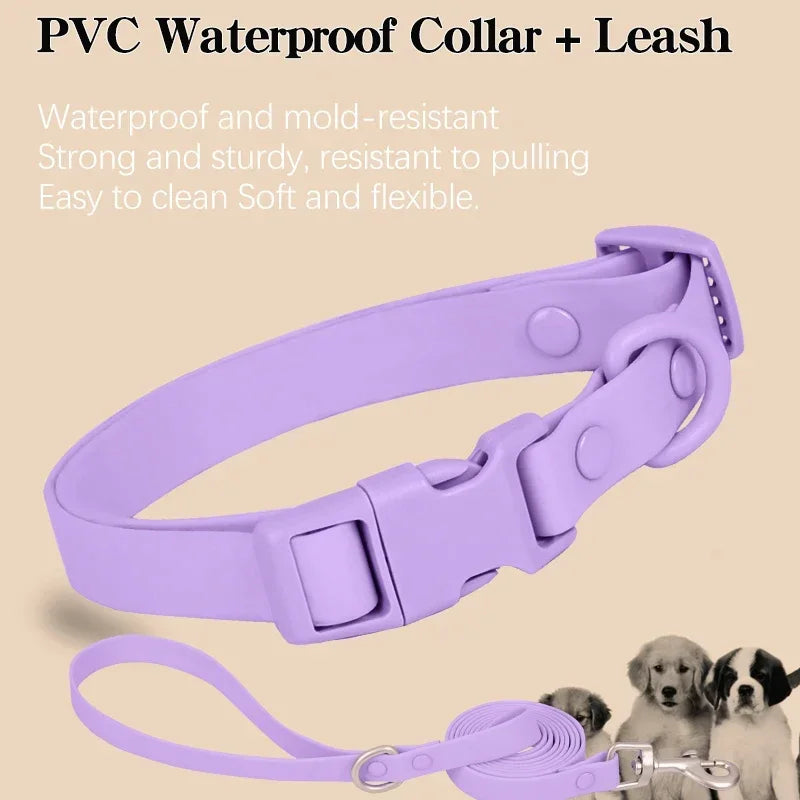New Macaron Colored PVC Dog Collar Waterproof Dirt Resistant