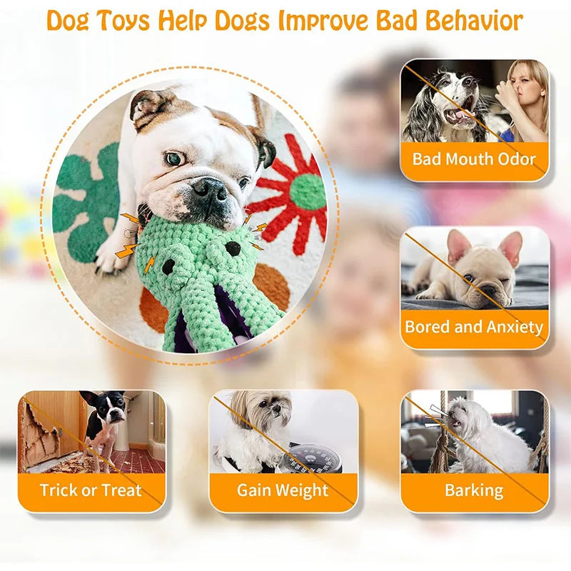 Large Squeaky Pet Dog Toy-Plush Dog Toys with Soft Fabric for Small Medium Large Dogs
