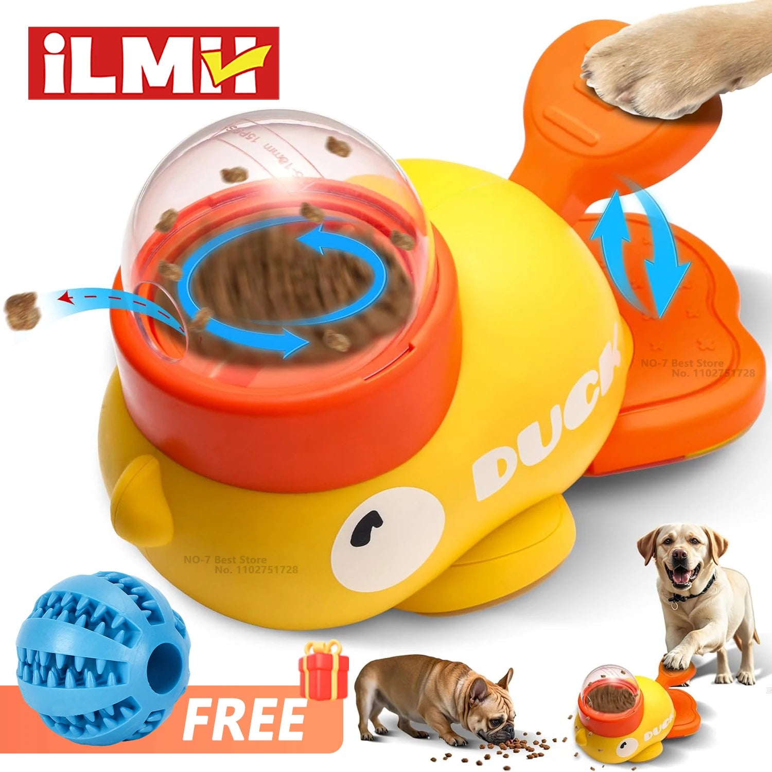 Pet Snack Feeder Dog Food Dispenser Automatic Feeder Puppy Cartoon Duck Design