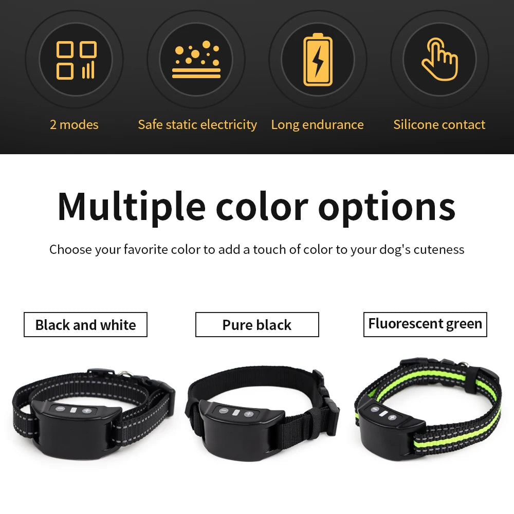 Dog Auto Anti-Bark Collar USB Rechargeable Training Collars Safety Static Shock