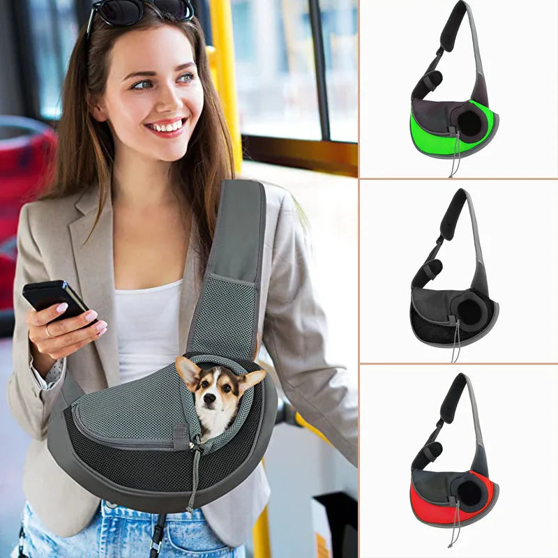 Portable Crossbody Dog Bag Small Pet Backpack for Going out Mesh Breathable