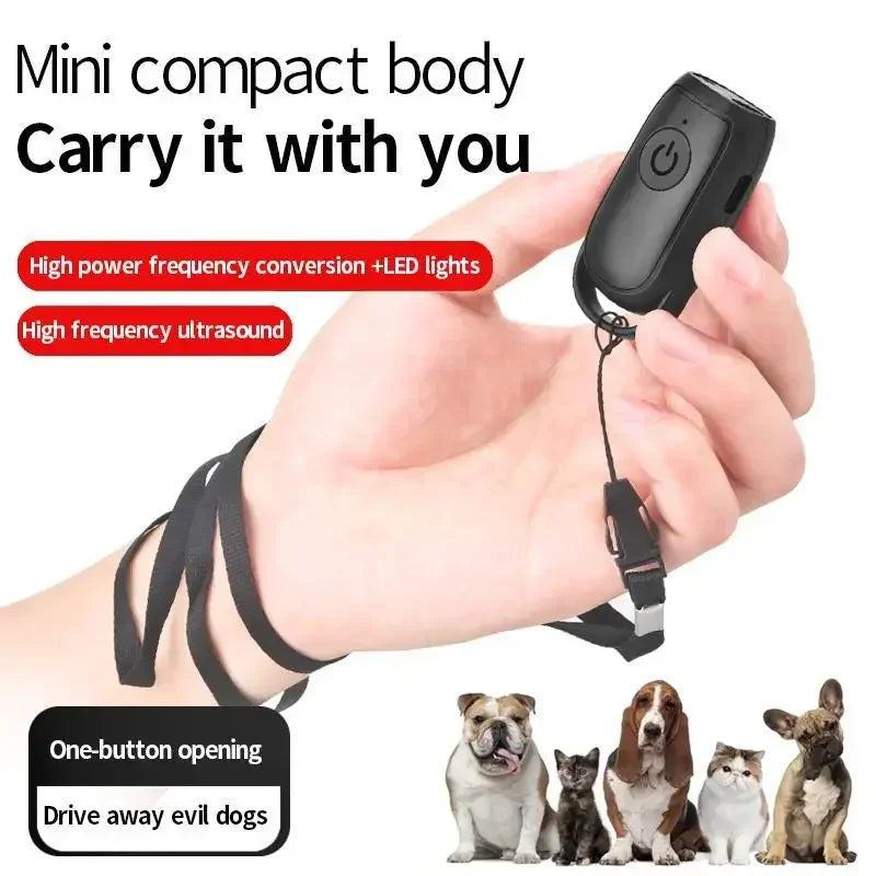 Portable Ultrasonic Dog Barking Control Trainer Long Distance USB Rechargeable with LED
