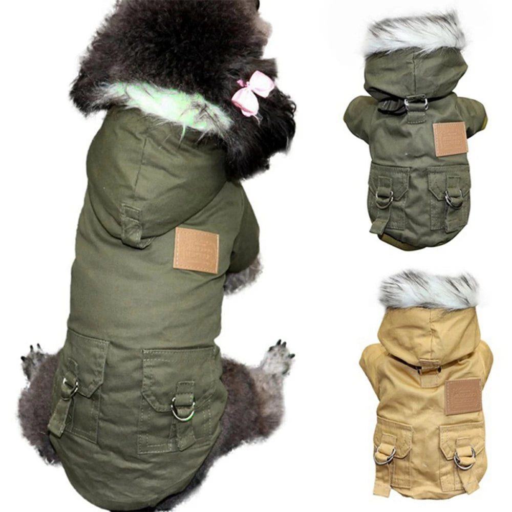 Winter Dog Jacket Hoodie