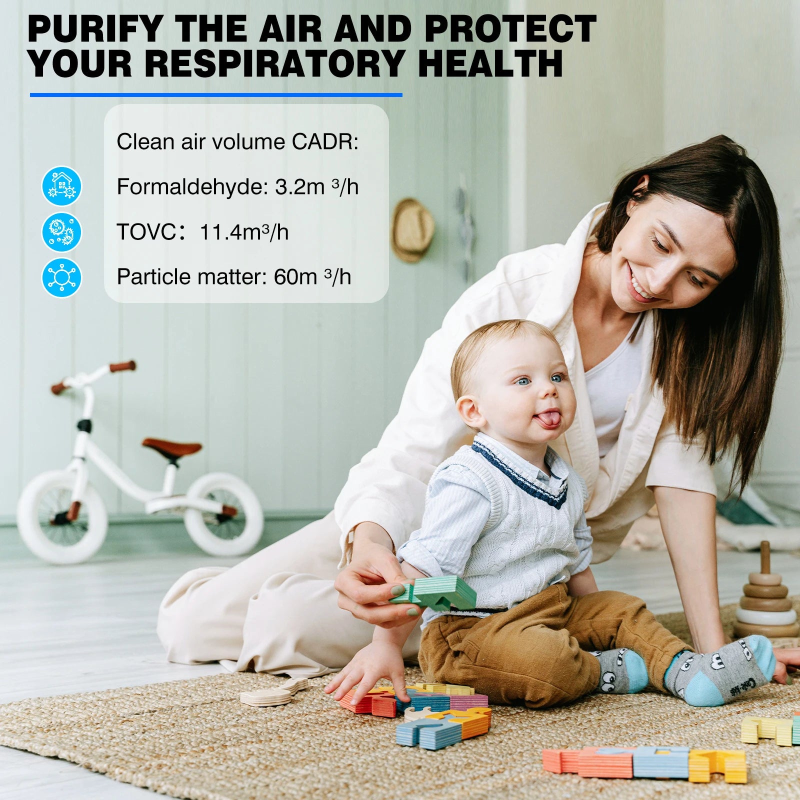 Dog Air Purifier for Home Bedroom with H13 True HEPA Filter Air Cleaner