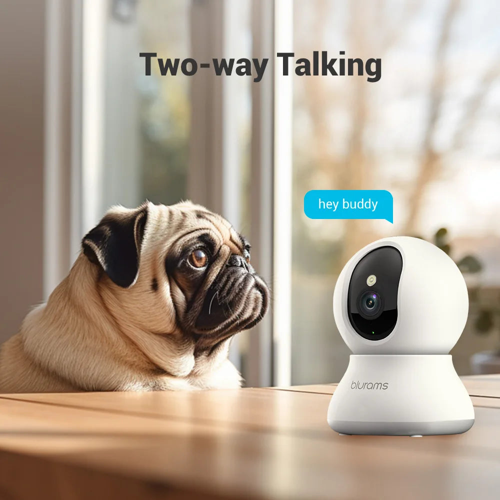 Pet Dog Camera 2K, 360° Indoor Security Camera, Dog Camera with Phone App