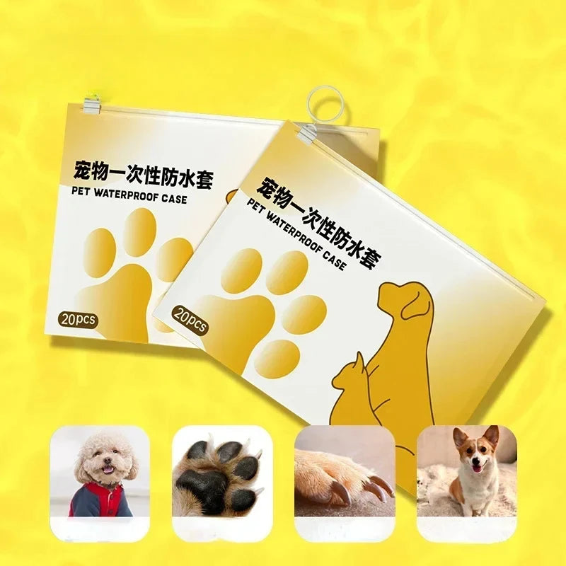 20PCS Disposable Pet Waterproof Foot Covers Dirt Proof Shoes Outdoor Dog Walking Anti Fouling