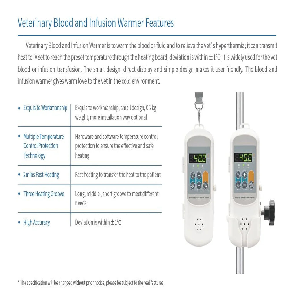 Dog veterinarian specific blood transfusion and infusion heater