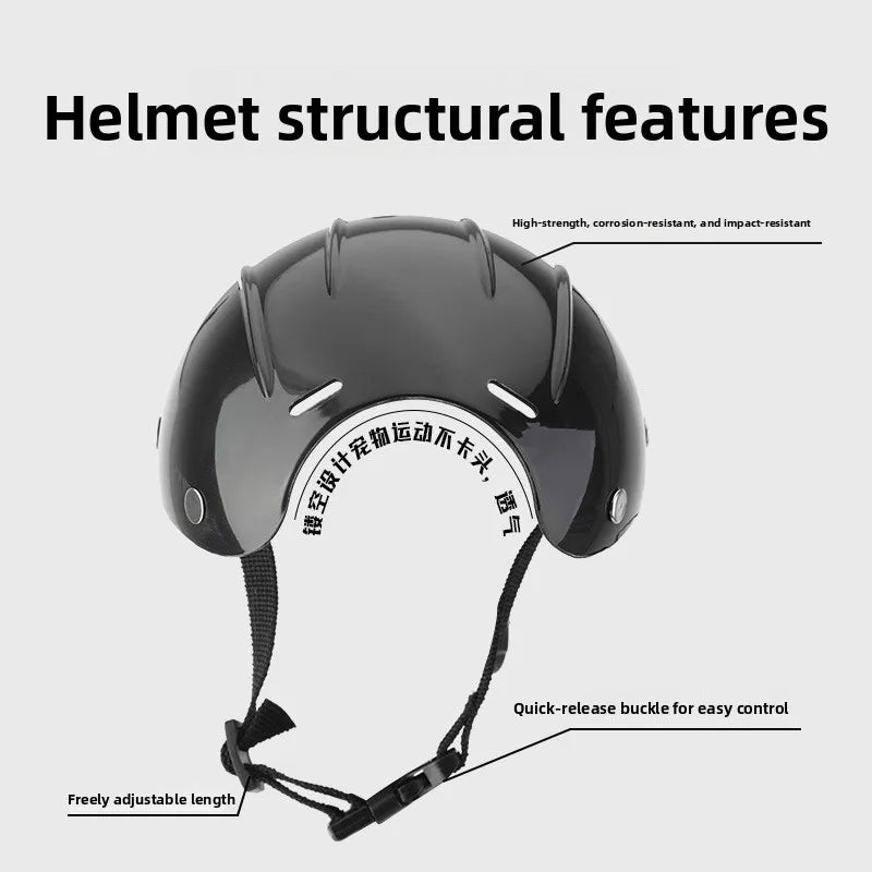 Puppy Motorcycle Helmet Adjustable Dog Safety Pet Headgear