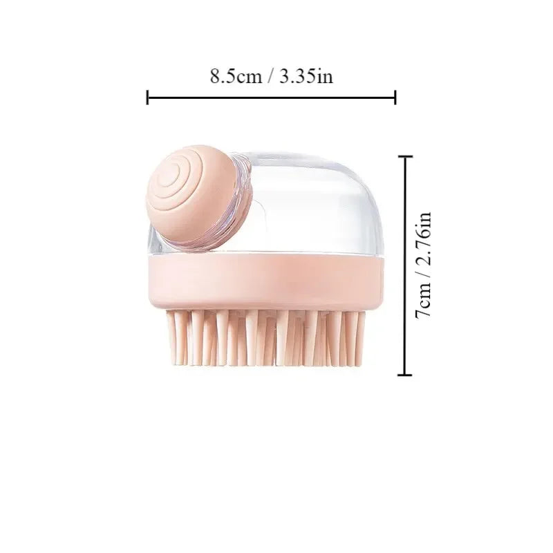 Dog Shower Brush Pet Dog Grooming Massage Bath Cleaning Brush with Shampoo Dispenser
