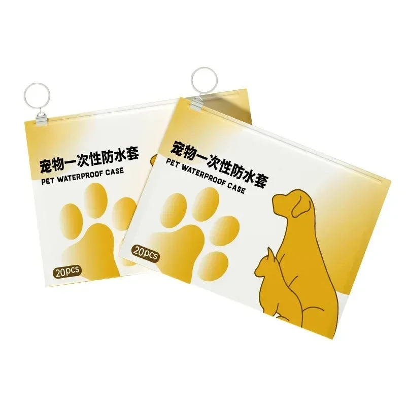 20PCS Disposable Pet Waterproof Foot Covers Dirt Proof Shoes Outdoor Dog Walking Anti Fouling