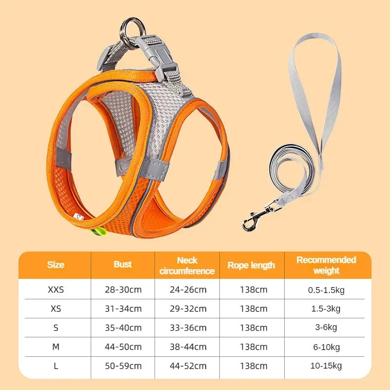 Dog Accessories Small Dog Collar Safety Vest Pet Chest Rope