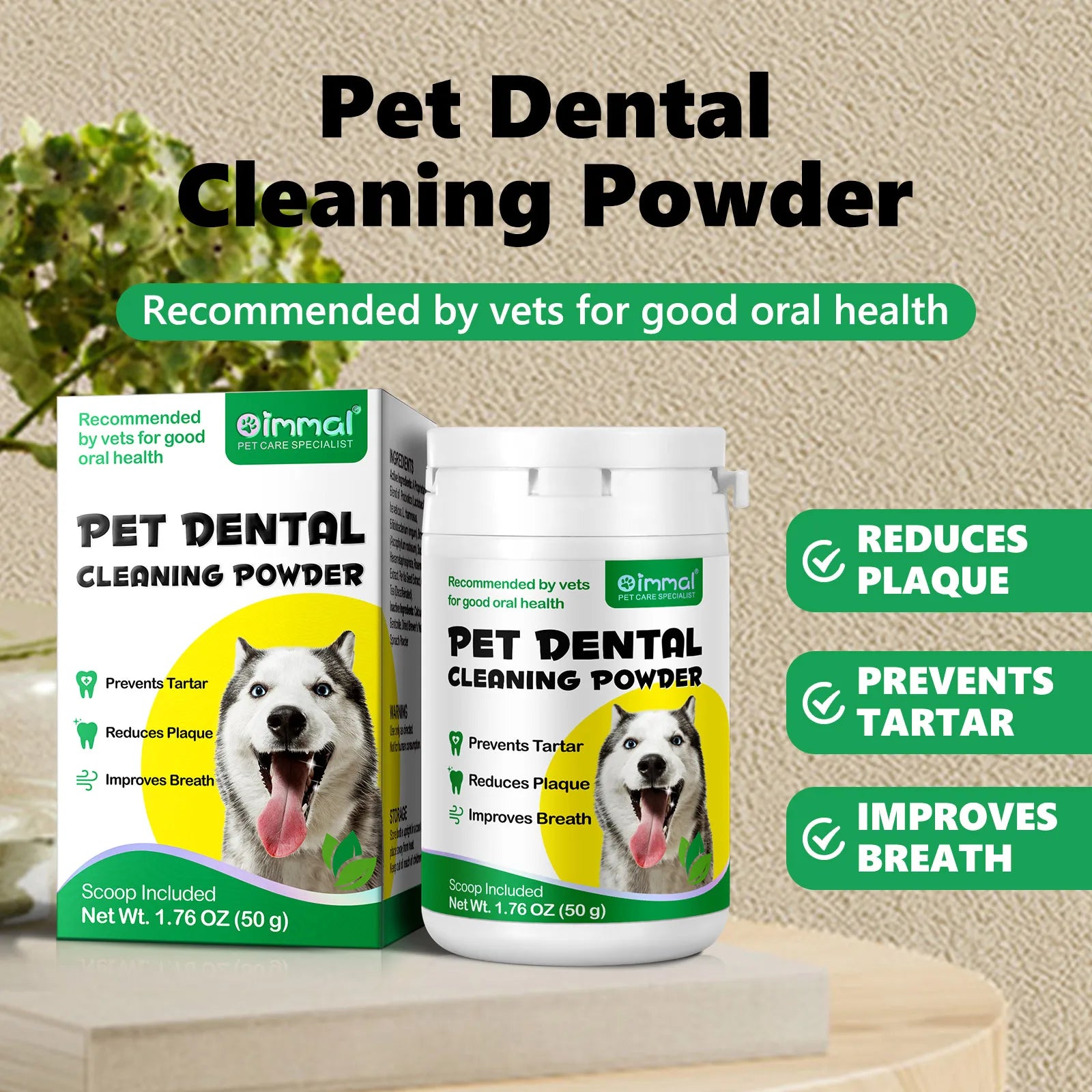 50g Pet Dental Cleaning Powder for Dogs Recommended by vets for good oral health