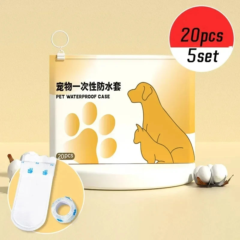 20PCS Disposable Pet Waterproof Foot Covers Dirt Proof Shoes Outdoor Dog Walking Anti Fouling