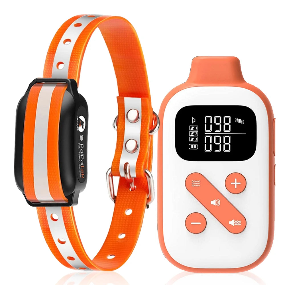 PaiPaitek 3300ft Dog Vibrating Collar,IPX7 Waterproof Dog Training Collar with Remote+LED
