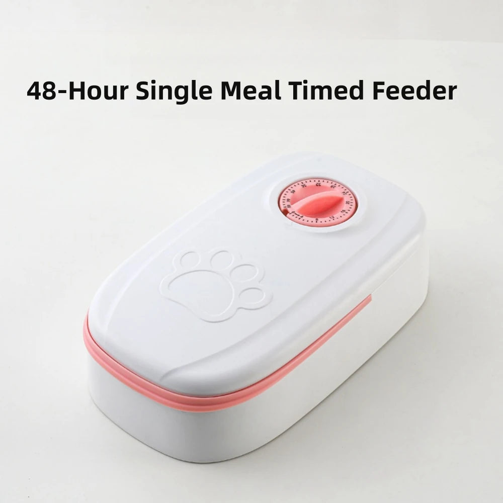 Dog Automatic Feeder Timed Quantification Separate Bowls for Dry Wet Feeding