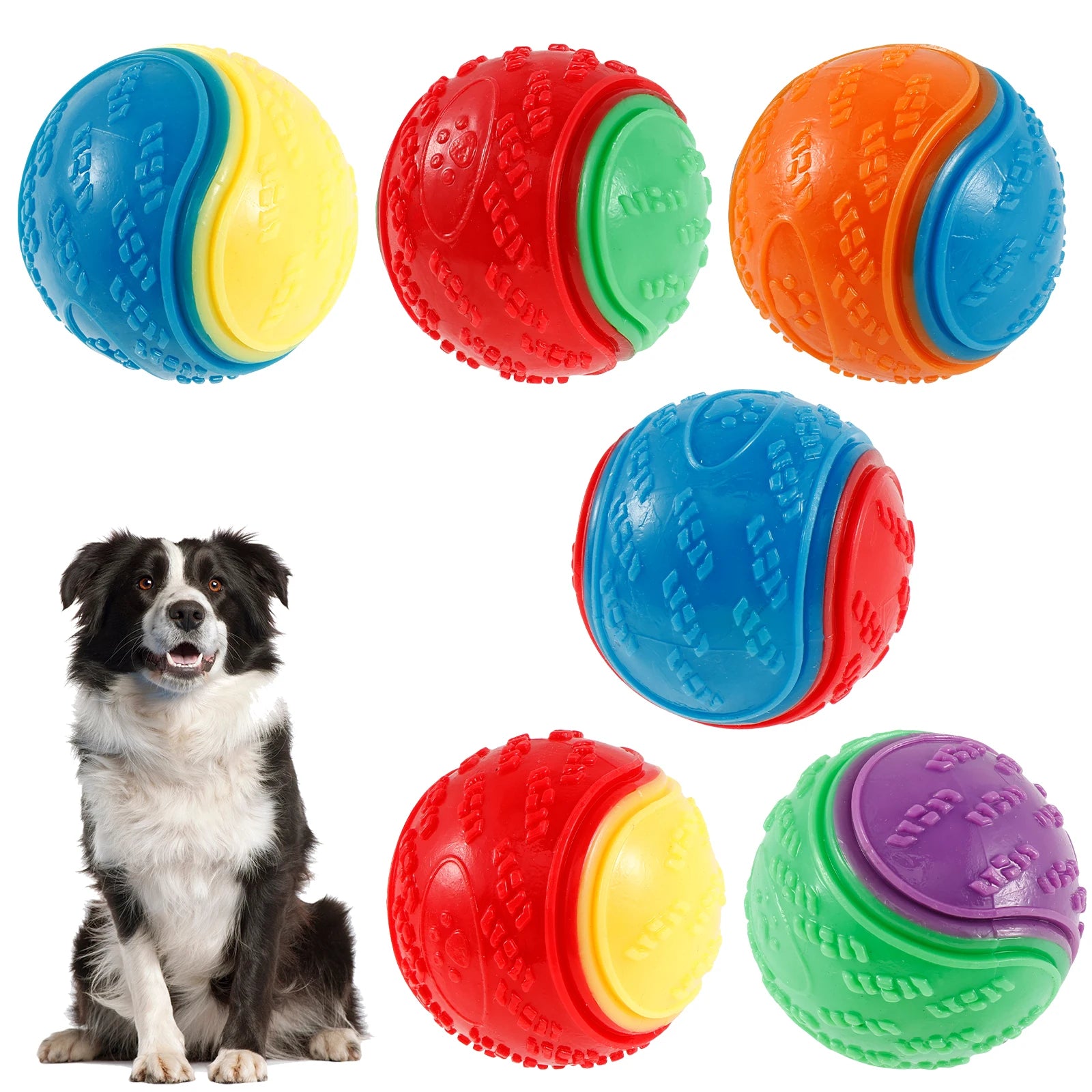 Squeaky Dog Ball Toy Set