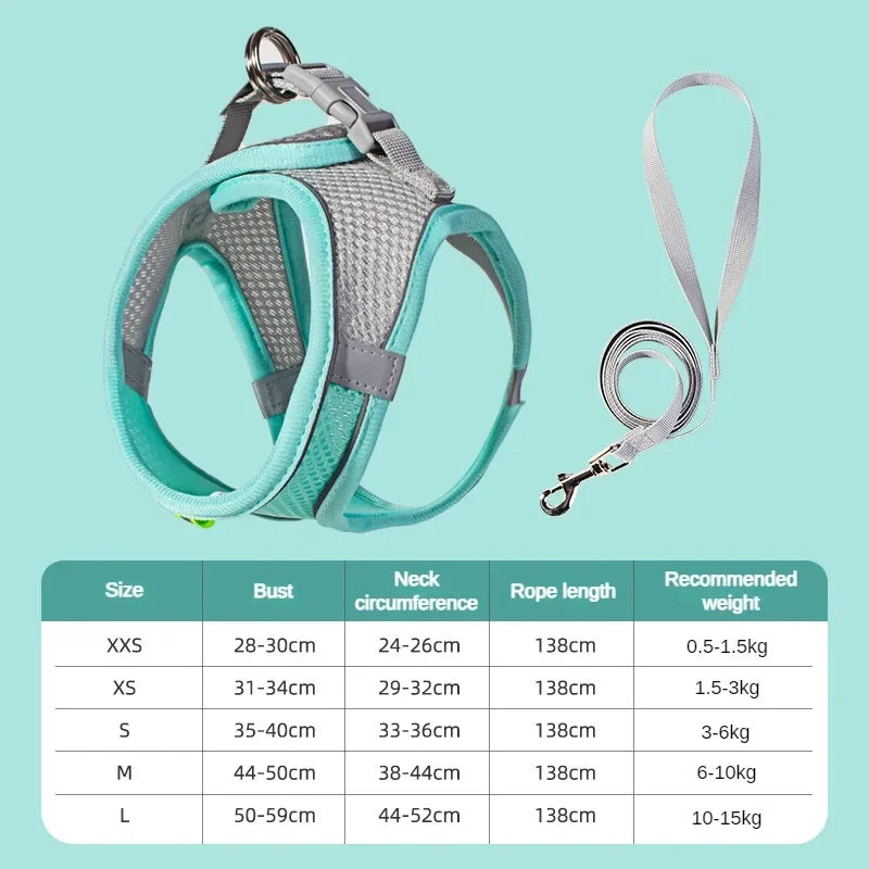 Dog Accessories Small Dog Collar Safety Vest Pet Chest Rope