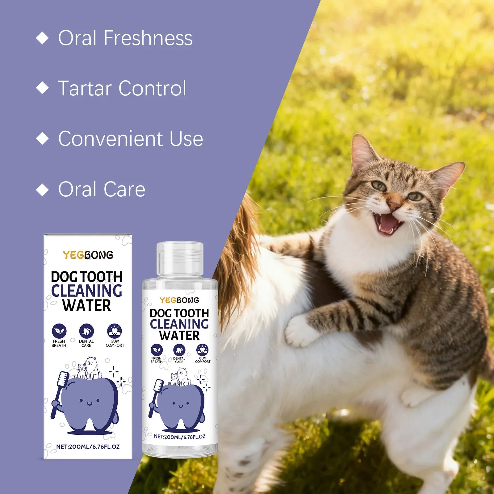 Drinkable Pet Water Additive Dental Care for Dogs Natural Oral Hygiene Freshens Breath