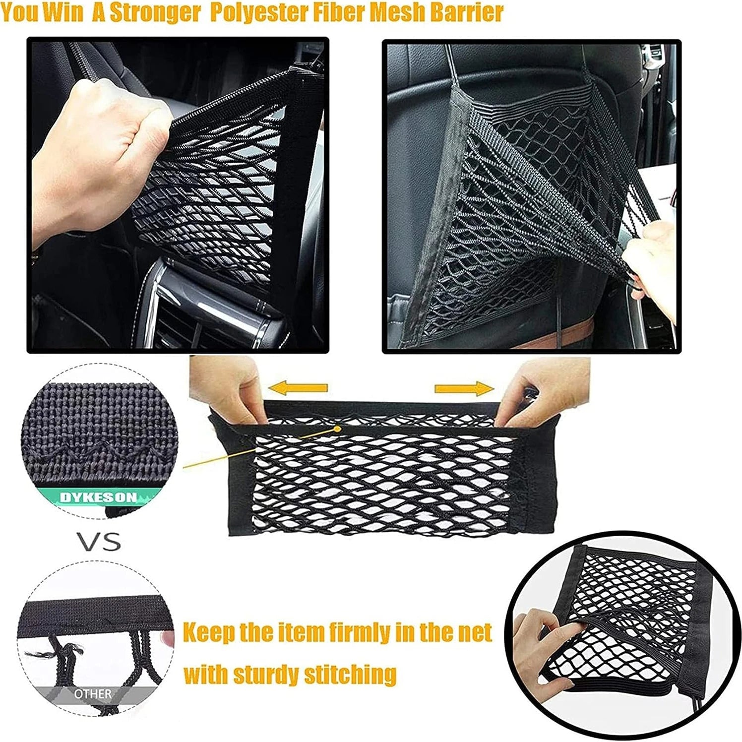 Car Barrier Dog Car Barrier with Automatic Safety Mesh Storage Bag